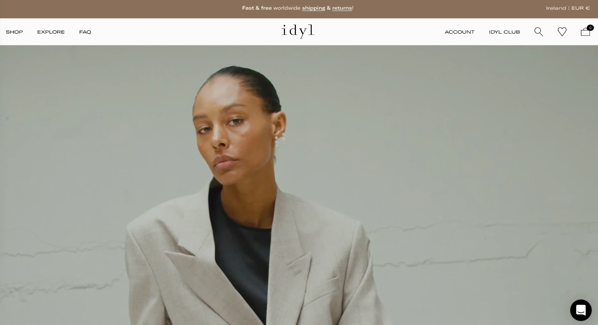 Screenshot of the idyl.com homepage showing the navigation and hero banner, captured September 2026.