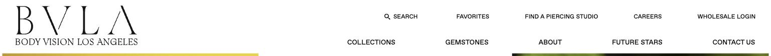 The BVLA website navigation showing Find a piercing studio and Wholesale login
